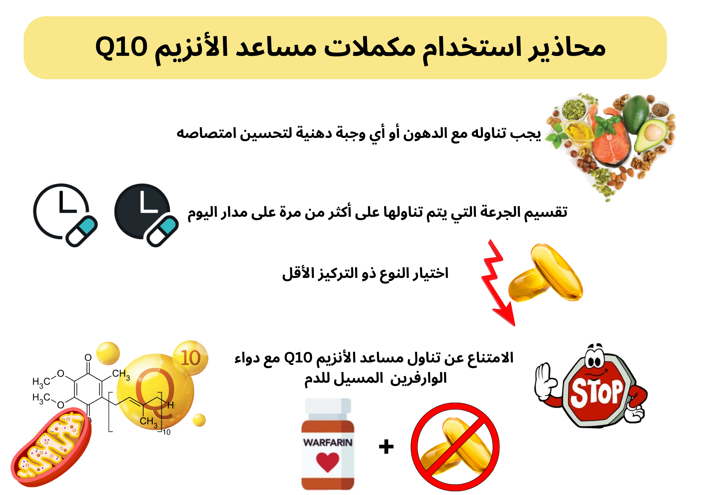 محاذير استخدام مكملات مساعد الأنزيم Q10	