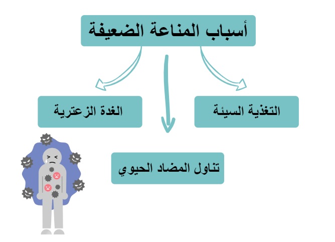 أسباب المناعة الضعيفة	