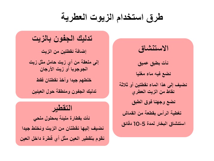 طرق استخدام الزيوت العطرية	