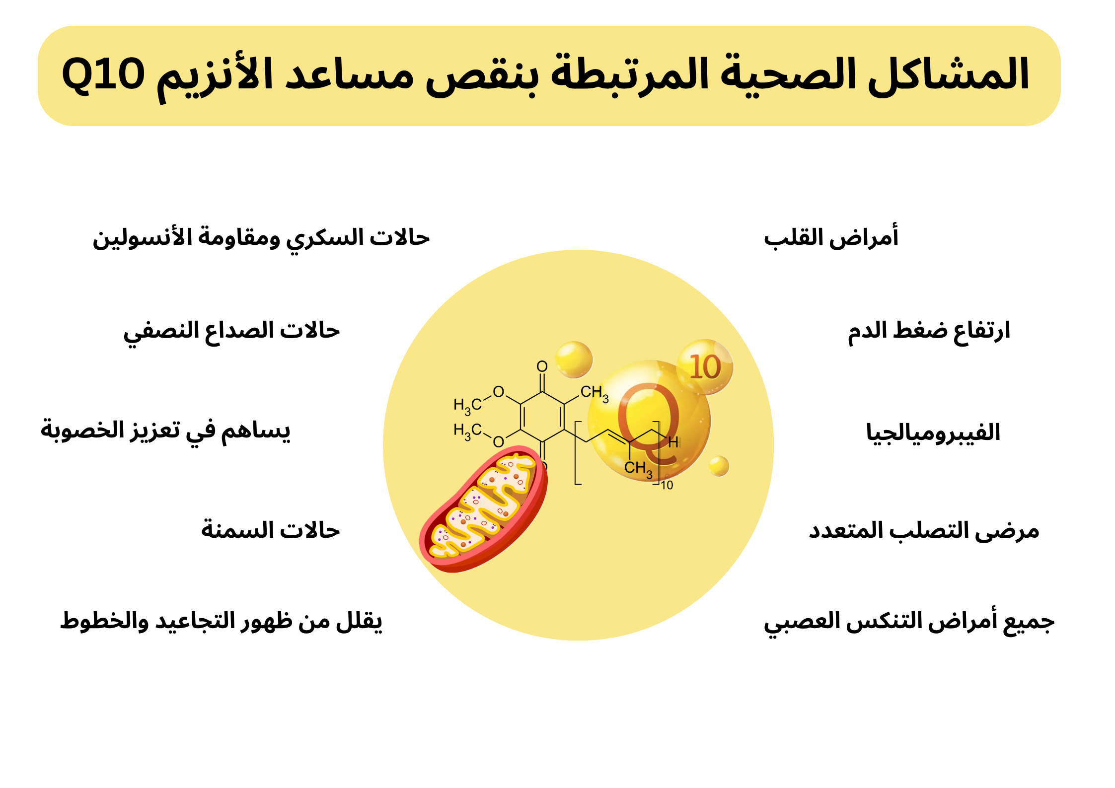 المشاكل الصحية المرتبطة بنقص مساعد الأنزيم Q10	